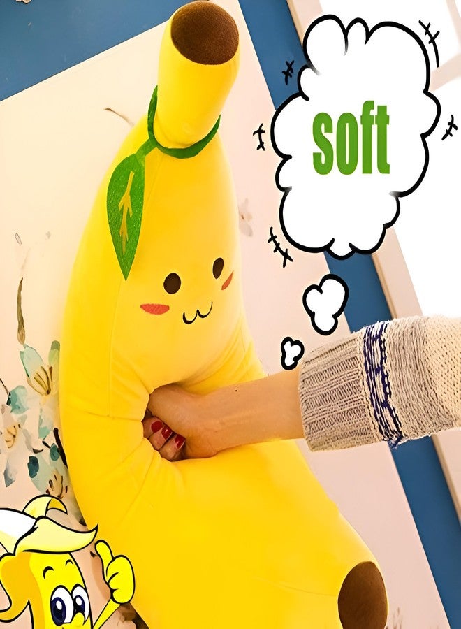 Tickles Banana Soft Stuffed Plush Sleeping Pillow Toy for Kids Boys & Girls Birthday Gifts Home Decor (Color: Yellow Size: 35 cm) - Image 2